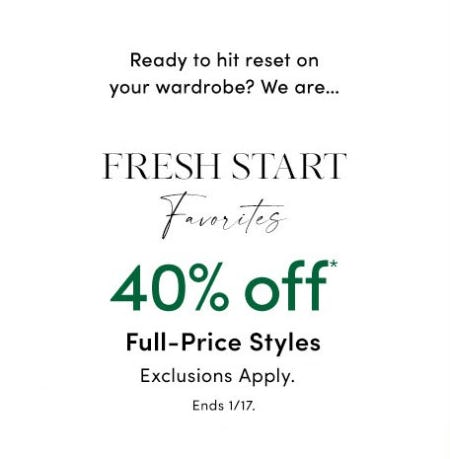 40% Off Full-Price Styles