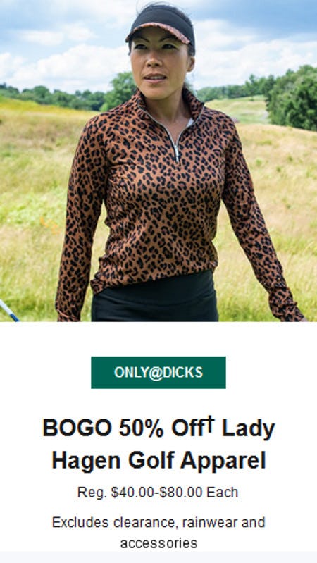 BOGO 50% Off Lady Hagen Golf Apparel