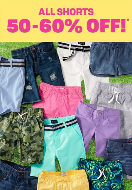 50–60% Off All Shorts from The Children's Place