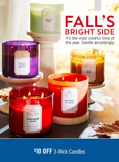 10 Off 3 Wick Candles At Bath Body Works Meadows Mall