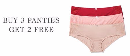 Buy 3, Get 2 Free Regular Price Panties