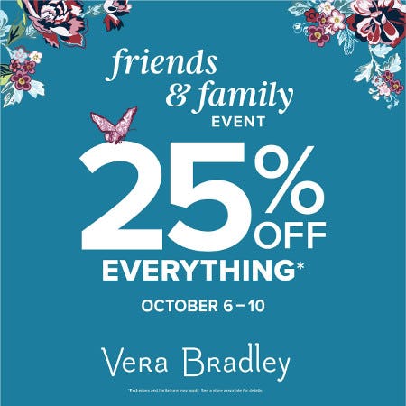Friends and Family Savings Event from Vera Bradley