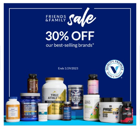 30% Off Our Best-Selling Brands from The Vitamin Shoppe                      