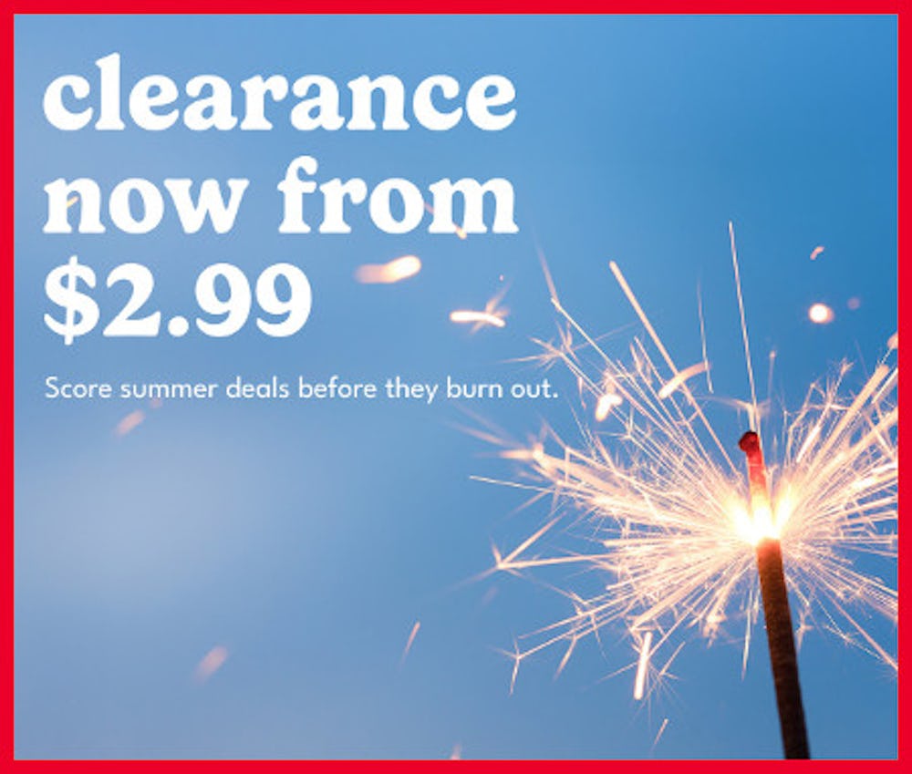 Clearance Now From $2.99