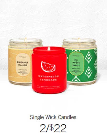 Single Wick Candles 2 for $22
