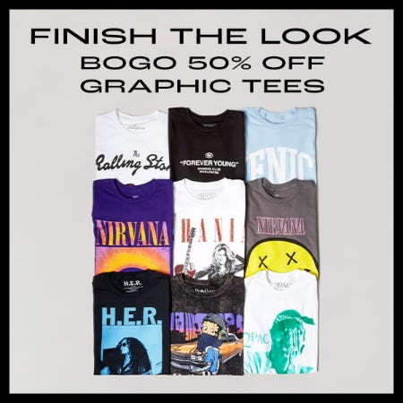 BOGO 50% Off Graphic Tees from rue21