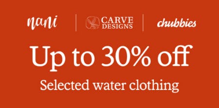Up to 30% Off Selected Water Clothing