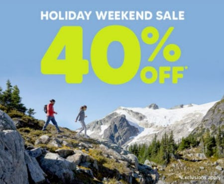 Holiday Weekend Sale 40% Off from Eddie Bauer