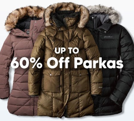 Up to 60% Off Parkas from Eddie Bauer