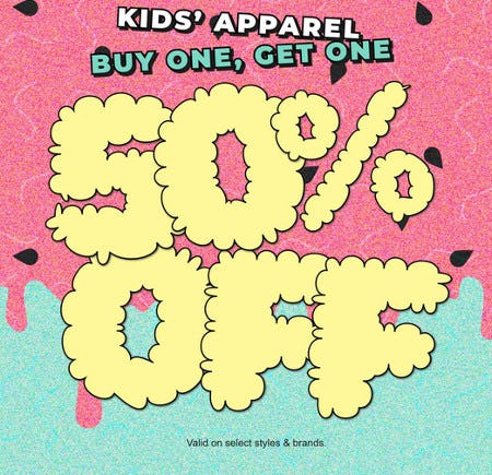 Buy One, Get One 50% Off Kids' Apparel