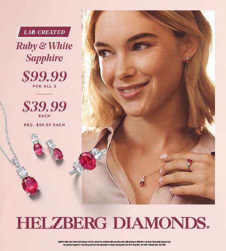 LAB CREATED RUBY & WHITE SAPPHIRE GIFT SET from Helzberg Diamonds