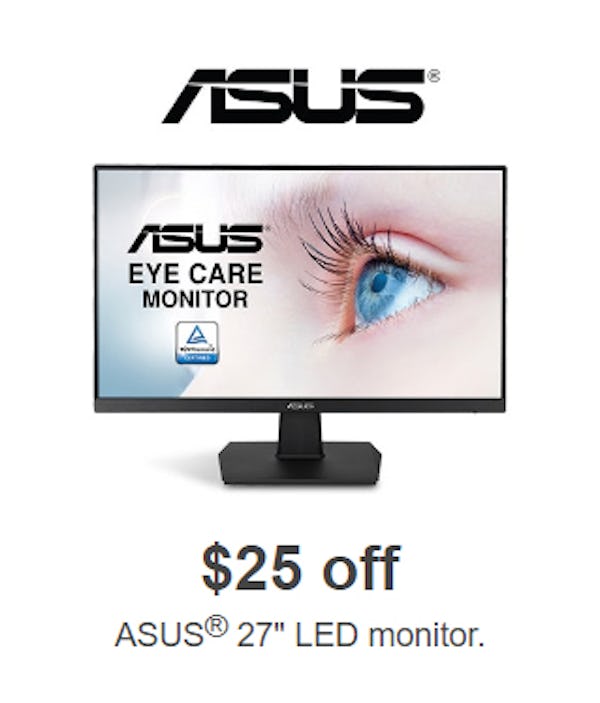 $25 Off ASUS® 27" LED Monitor