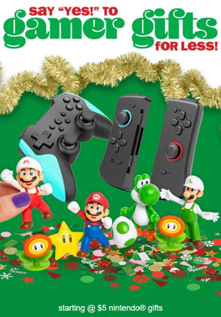 Starting at $5 Nintendo Gifts from Five Below