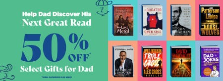 50% Off on Select Gifts for Dad from Books-A-Million