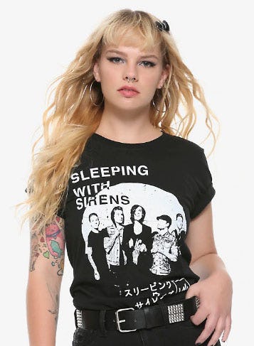 Sleeping With Sirens Kanji Girls T-Shirt from Hot Topic