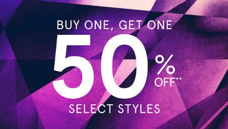 Buy One, Get One 50% Off Select Styles