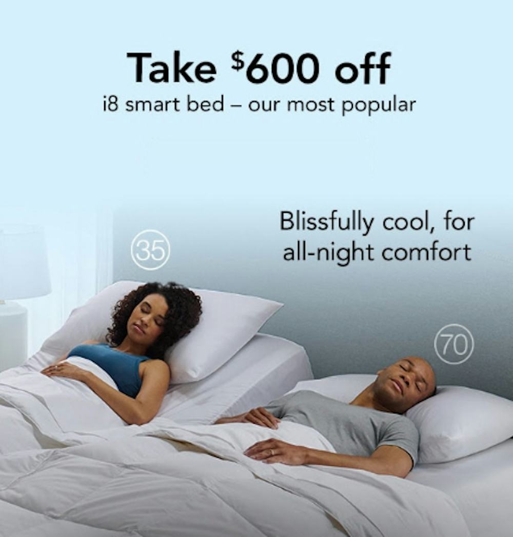 Take $600 Off i8 Smart Bed - Our Most Popular