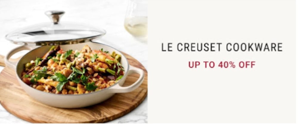 Le Creuset Cookware Up to 40% Off