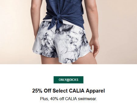 25% Off Select CALIA Apparel from Dick's Sporting Goods