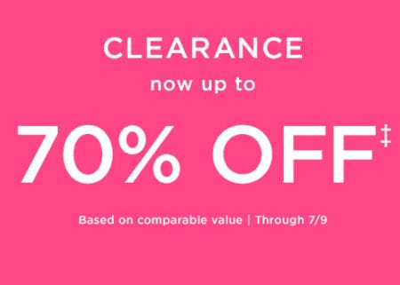 Clearance Now Up to 70% off