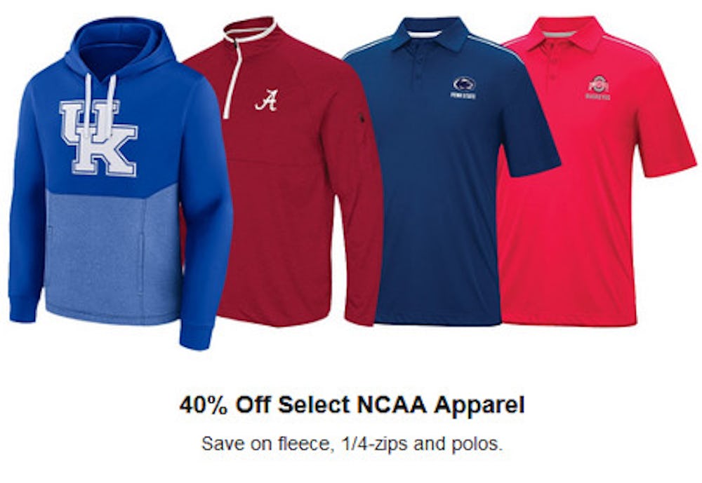 40% Off Select NCAA Apparel