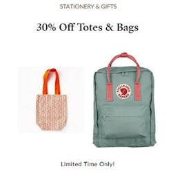 30% off Totes and Bags