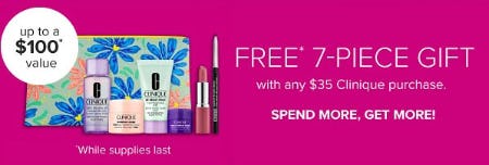 Free 7-Piece Gift With Any $35 Clinique Purchase
